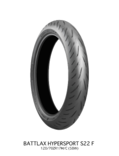 bridgestone BATTLAX HYPERSPORT S22 motorcycle tire front view