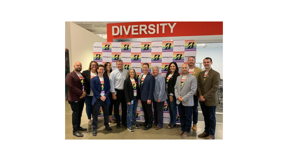 members of bridgestone americas employee resource group BPROUD and CEO Gordon Knapp