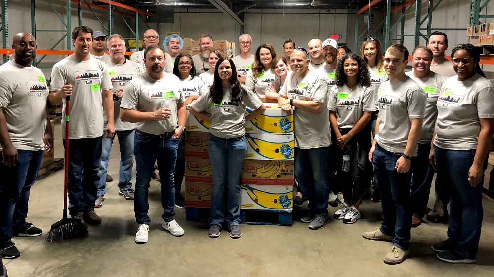 bridgestone Americas veterans organization members volunteering at second harvest food bank