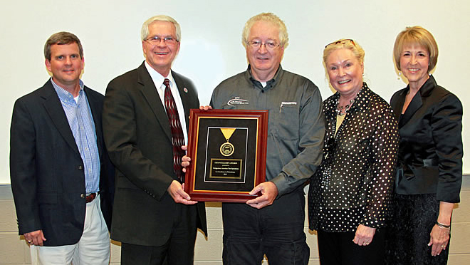 Group accepting Chancellor's Award at Motlow College