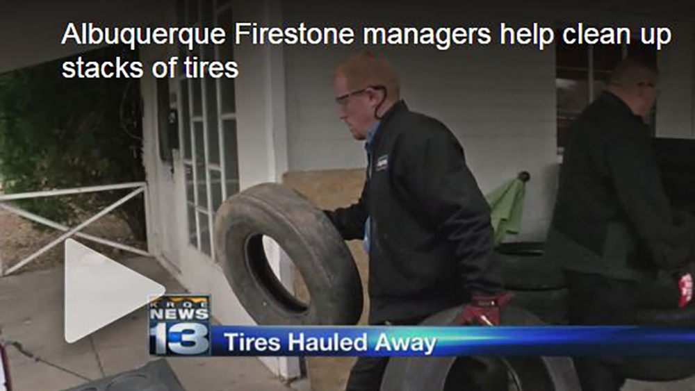 Firestone Complete Auto Care teammates recycle 200 tires in Albuquerque