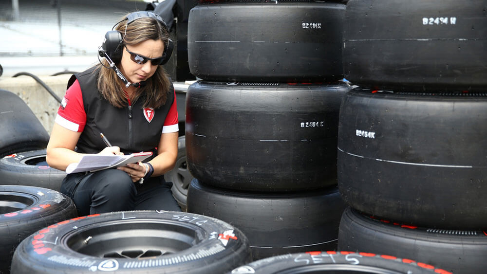 Cara Adams, Firestone racing tire engineer