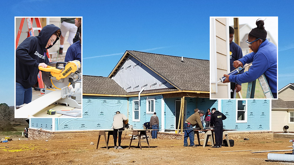 Bridgestone teammates working with Habitat for Humanity in Williamson County TN