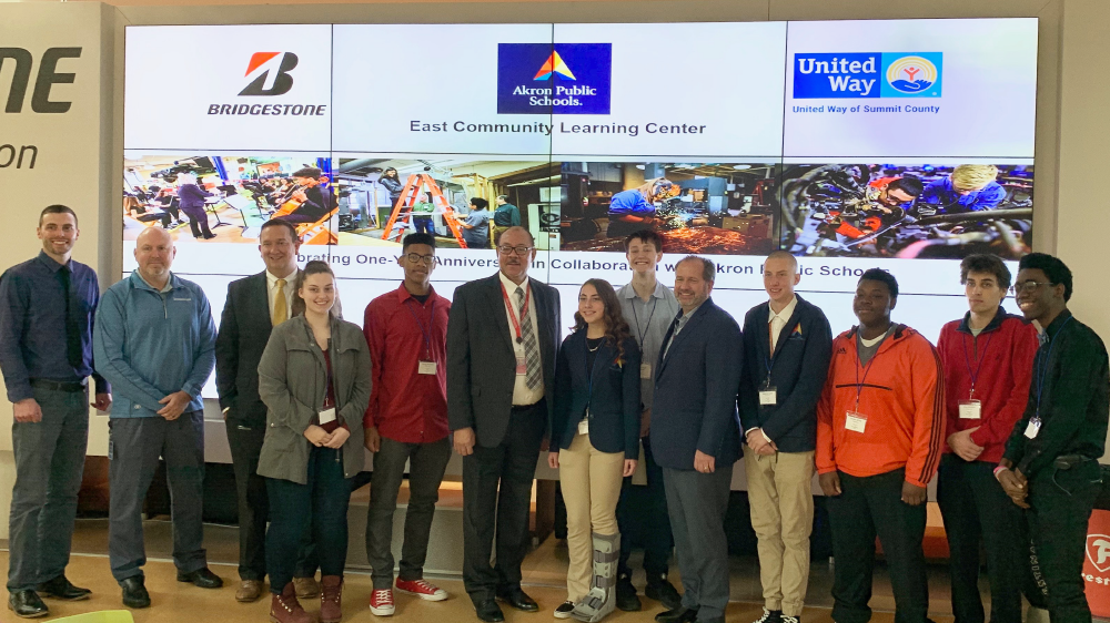 Bridgestone Americas akron americas technical center celebrates 1 year of partnership with east community learning center Akron public schools