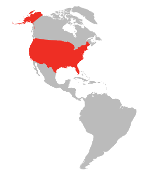 Map of United States Highlighted