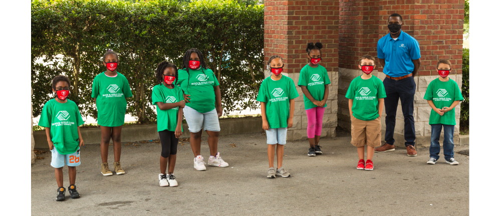 boys & girls clubs of middle tennessee kids and director wearing masks