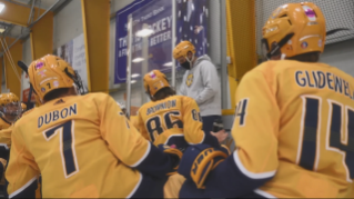 Nashville Predators Youth Hockey players in jerseys