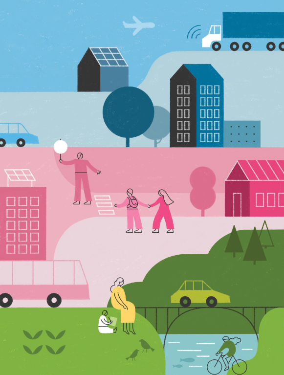 The graphic found on the cover of the Sustainability Report
