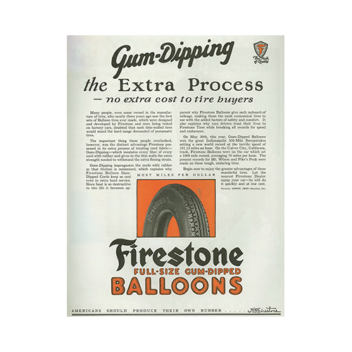 Newpaper article on Gum-dipped Balloon tires