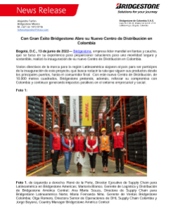 Bridgestone Colombia presenta su nuevo centro de distribución en Bogotá