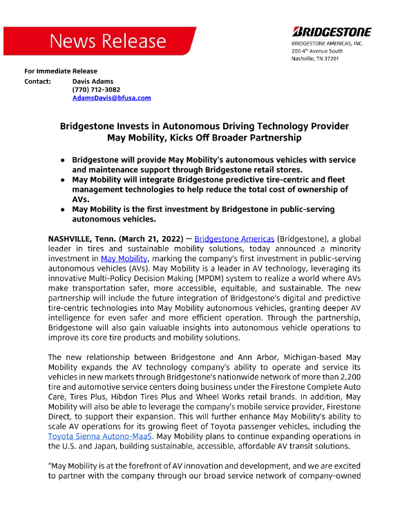 031622 May Mobility Investment Release Final