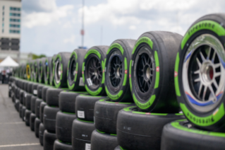 Stack of guayule tires