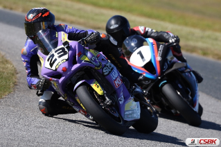 CSBK motorcycles on track