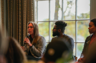 Caitlyn Ranson, Head of Partnership Marketing at Bridgestone, participates in career panel for teams