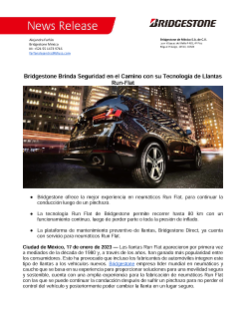 Bridgestone ofrece la mejor experiencia en neumáticos Run Flat, para continuar la conducción luego de un pinchazo.