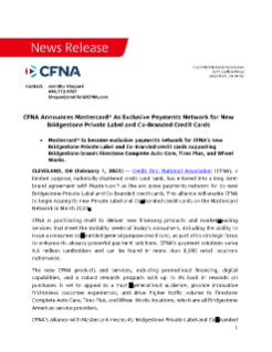 CFNA MasterCard Press Release