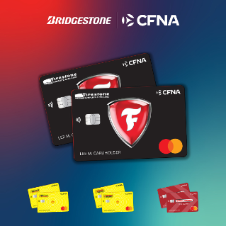 CFNA credit card images and Bridgestone CFNA logo