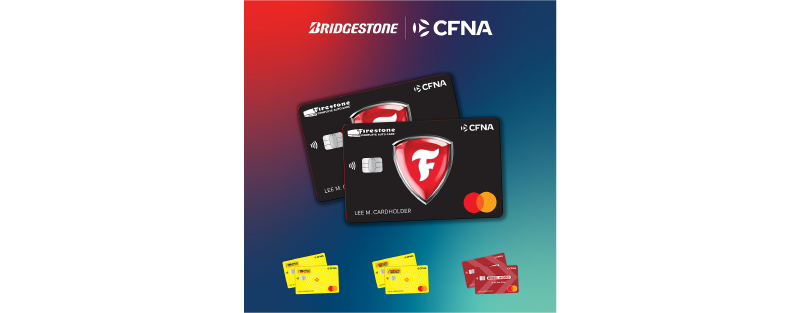 CFNA credit card images and Bridgestone CFNA logo