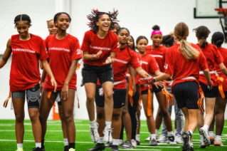 Bridgestone and the Cleveland Browns held a girls flag football camp at the team's training facility.