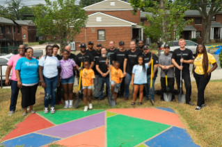 BSRO field teammates plant cherry trees at Nashville BGCA Club