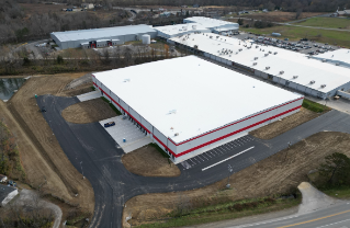  Exterior, aerial photo of Firestone Airide's manufacturing and distribution plant located in Williamsburg, Kentucky.