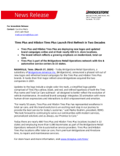 Tires Plus and Hibdon Tires Plus Launch First Refresh in Two Decades Press Release