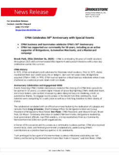Press release highlighting CFNA's 50th anniversary celebration and history.