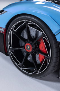 The Lamborghini Fenomeno Roadster is fitted with two custom engineered Potenza tires to maximize performance on the road and track.