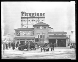 The opening of a Firestone Service Station in Akron, Ohio in 1929.